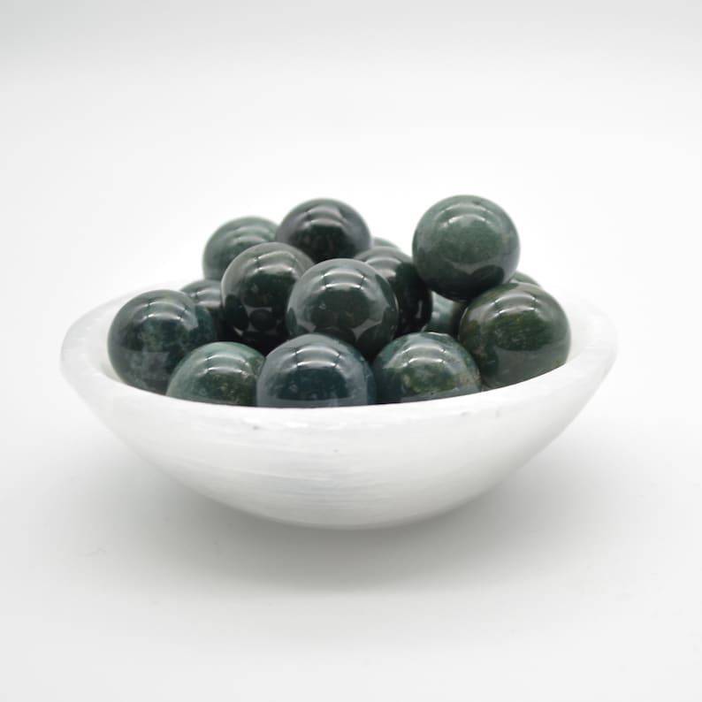 Moss Agate Sphere Ball - 2cm - 1 or 4 Count - Image 3