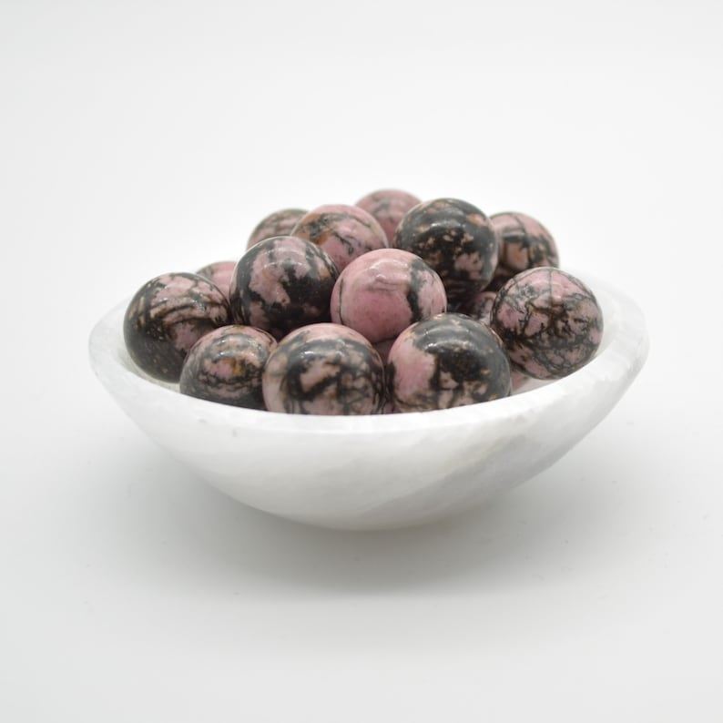 Black Line Rhodonite Sphere Ball - 2cm - 1 or 4 Count - Image 3