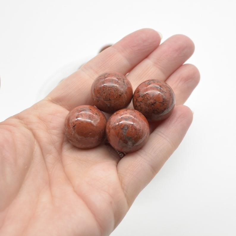 Poppy Jasper Sphere Ball - 2cm - 1 or 4 Count - Image 5