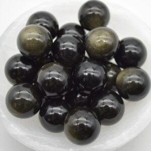 Golden Sheen Obsidian Sphere Ball - 2cm - 1 or 4 Count