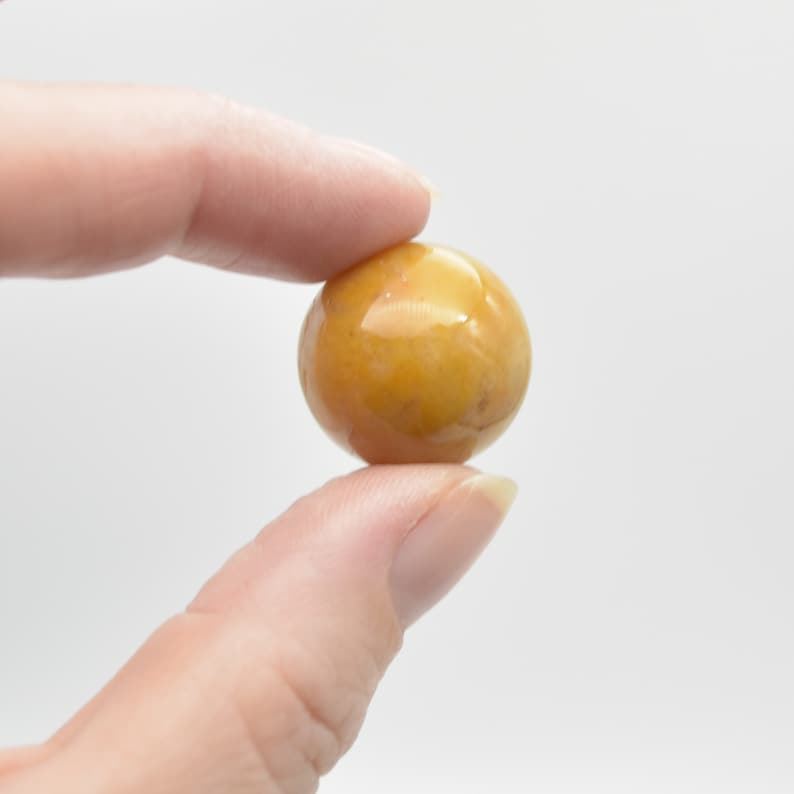 Dark Yellow Calcite Sphere Ball - 2cm - 1 or 4 Count - Image 4
