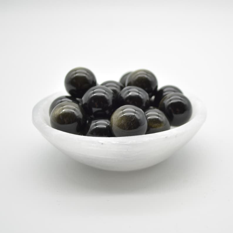 Golden Sheen Obsidian Sphere Ball - 2cm - 1 or 4 Count - Image 3
