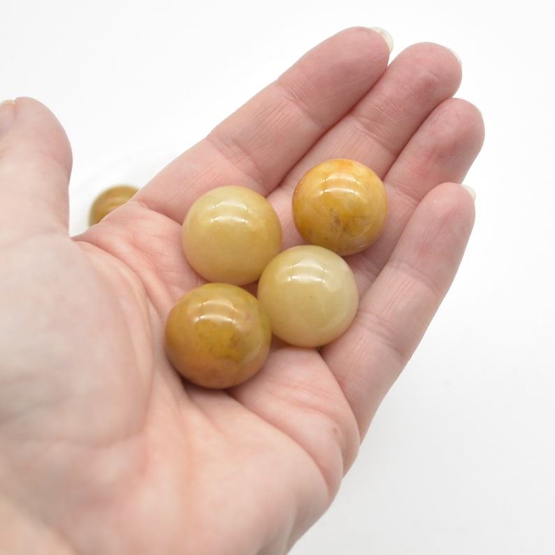 Dark Yellow Calcite Sphere Ball - 2cm - 1 or 4 Count - Image 5