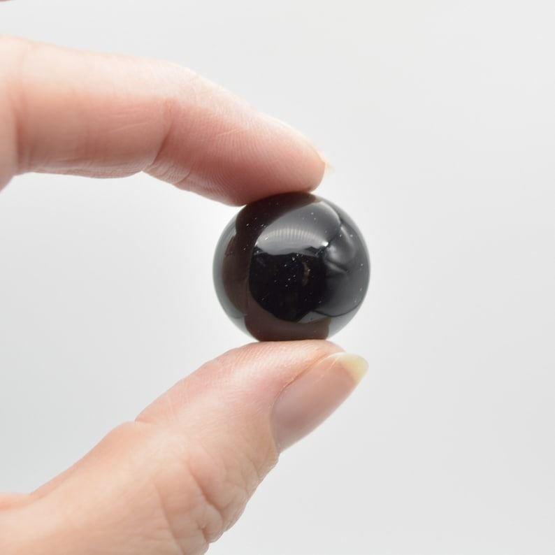 Black Obsidian Sphere Ball - 2cm - 1 or 4 Count - Image 4