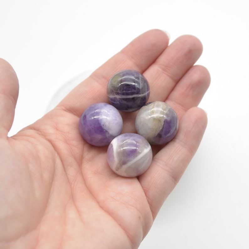 Chevron Amethyst Sphere Ball - 2cm - 1 or 4 Count - Image 5