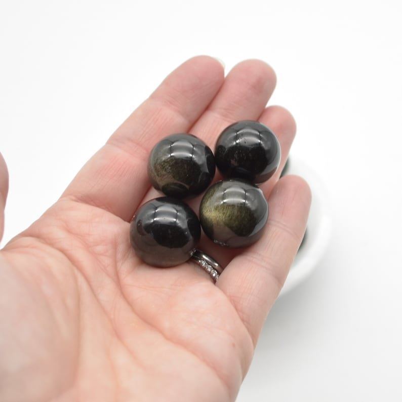 Golden Sheen Obsidian Sphere Ball - 2cm - 1 or 4 Count - Image 5