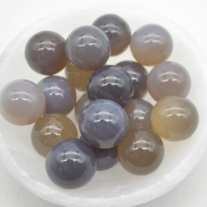 Grey Agate Sphere Ball - 2cm - 1 or 4 Count