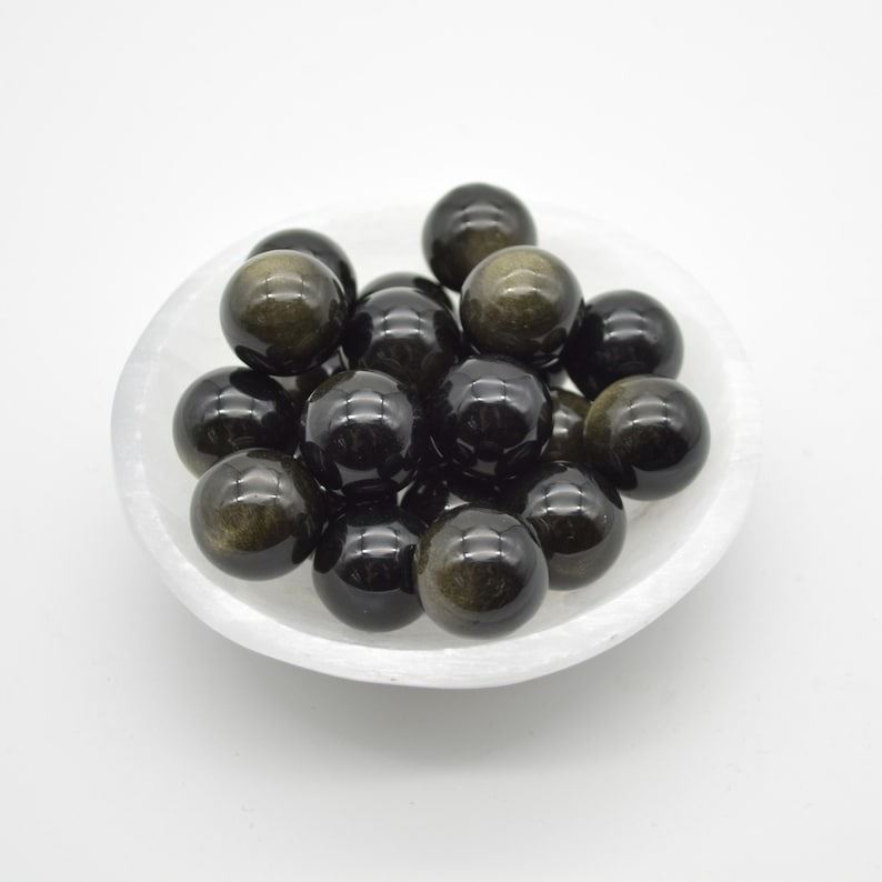 Golden Sheen Obsidian Sphere Ball - 2cm - 1 or 4 Count - Image 2