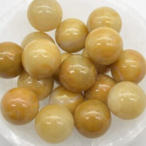 Dark Yellow Calcite Sphere Ball - 2cm - 1 or 4 Count