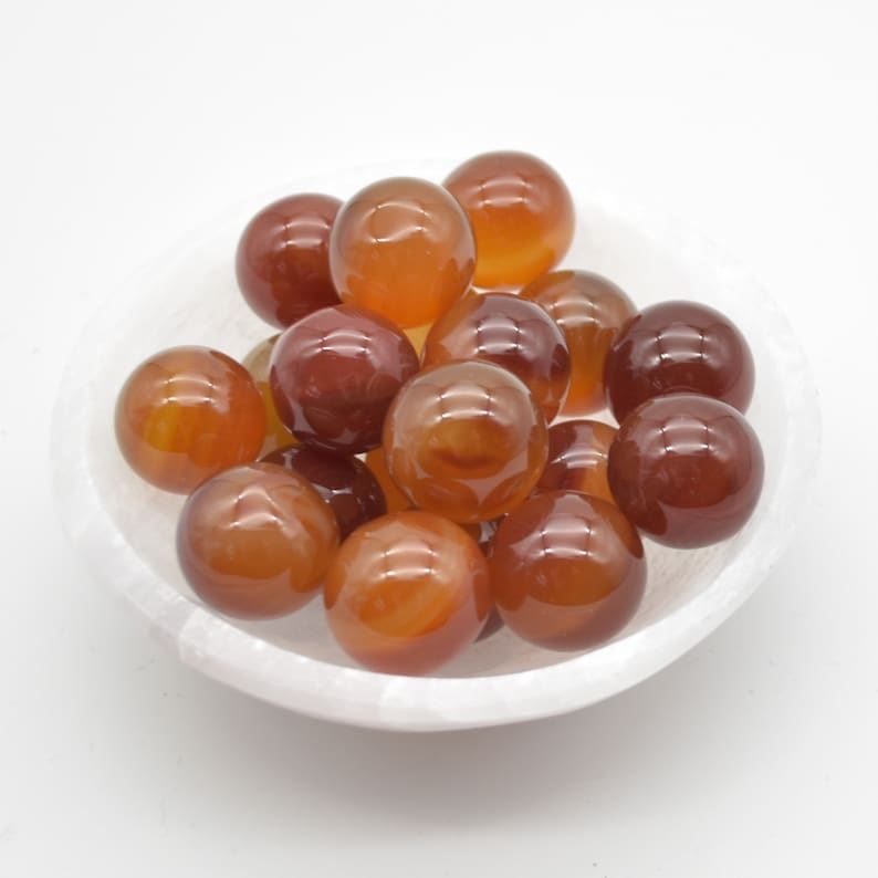 Carnelian Red Agate Sphere Ball - 2cm - 1 or 4 Count - Image 2