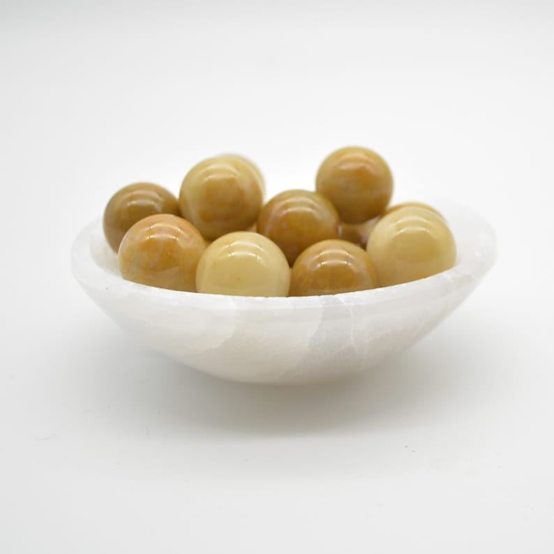 Dark Yellow Calcite Sphere Ball - 2cm - 1 or 4 Count - Image 3