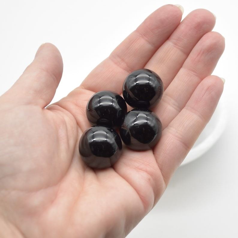 Black Obsidian Sphere Ball - 2cm - 1 or 4 Count - Image 5