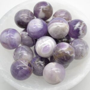 Chevron Amethyst Sphere Ball - 2cm - 1 or 4 Count