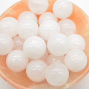 White Snow Jade Sphere Ball - 2cm - 1 or 4 Count