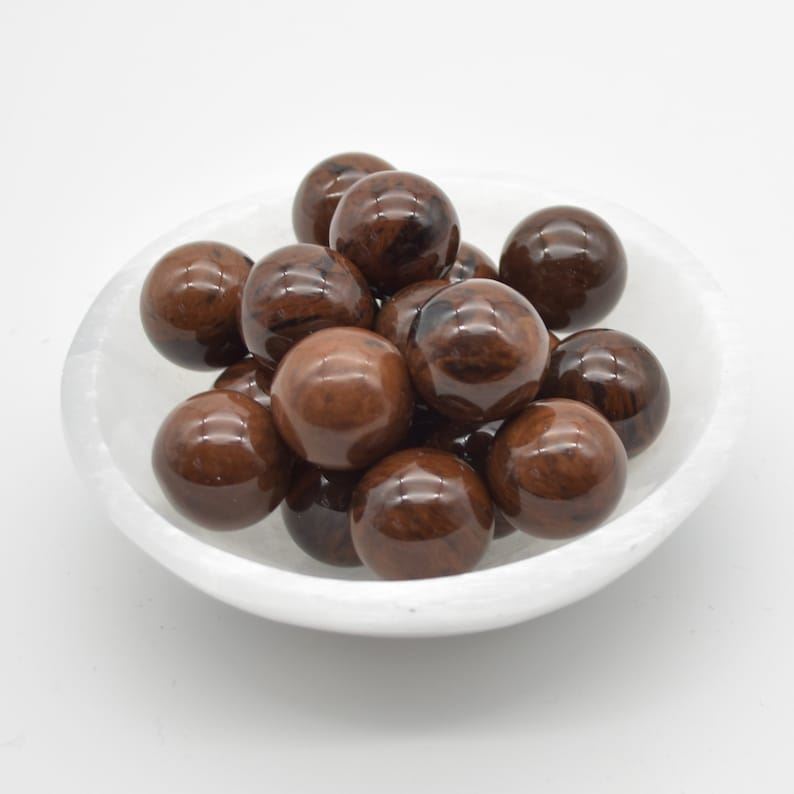 Mahogany Obsidian Sphere Ball - 2cm - 1 or 4 Count - Image 2