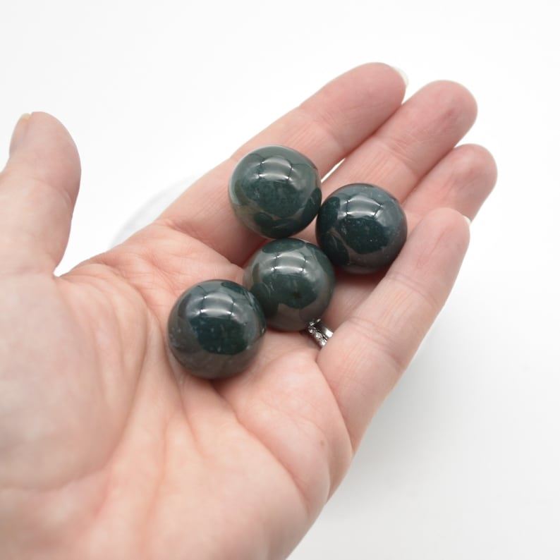 Moss Agate Sphere Ball - 2cm - 1 or 4 Count - Image 5