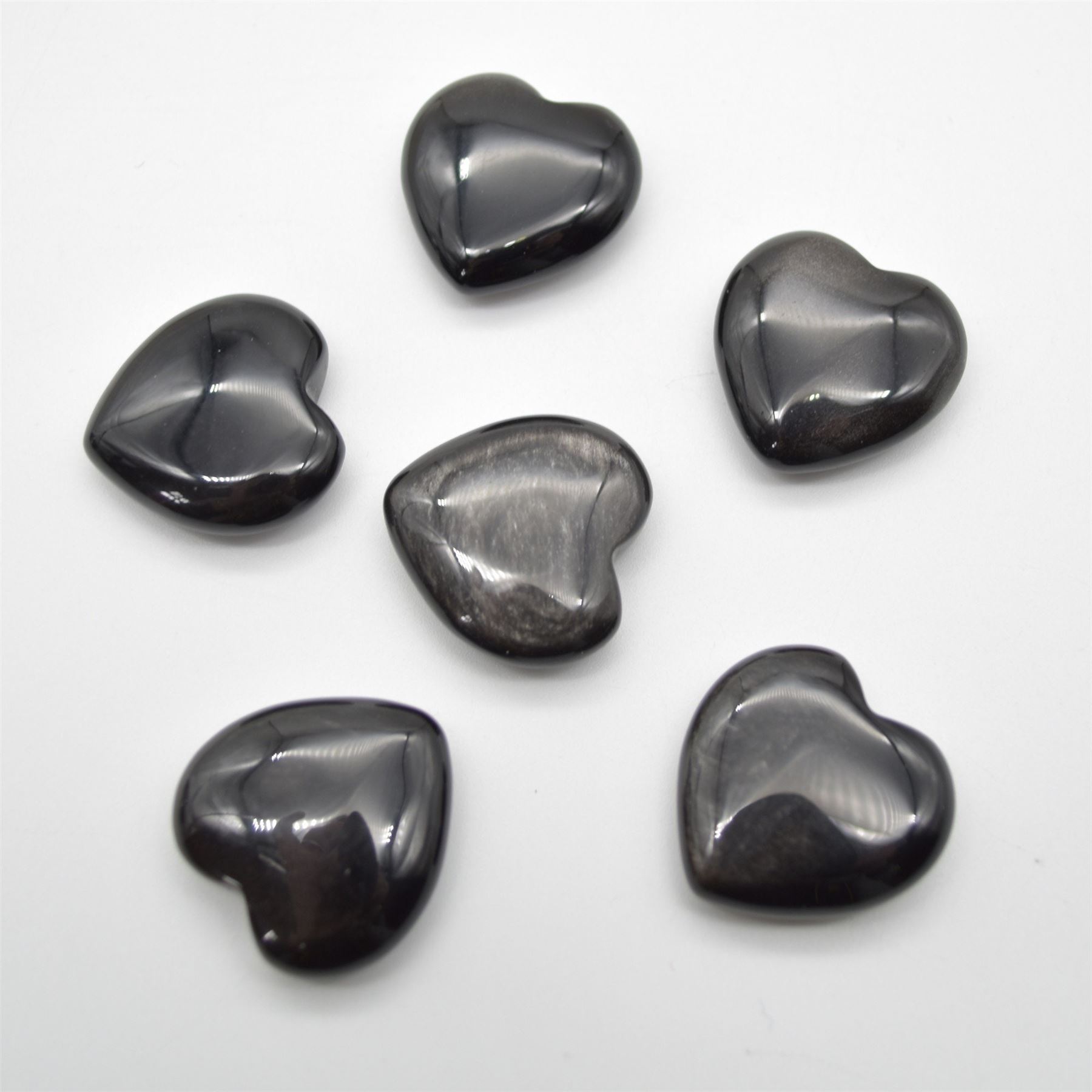 Silver Sheen Obsidian Heart - 3cm - 1 Count - Image 2