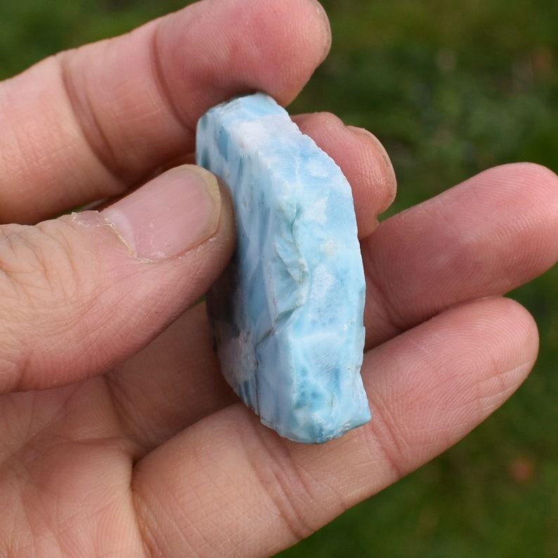 Larimar Dolphin Stone Freeform Raw Slab Slice - 23 grams - #017 - Image 3