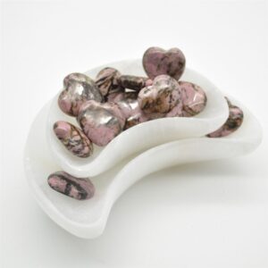 Black Line Rhodonite Heart - 3cm - 1 Count