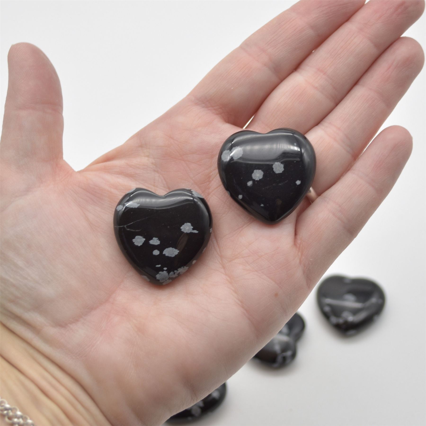 Snowflake Obsidian Heart - 3cm - 1 Count - Image 5