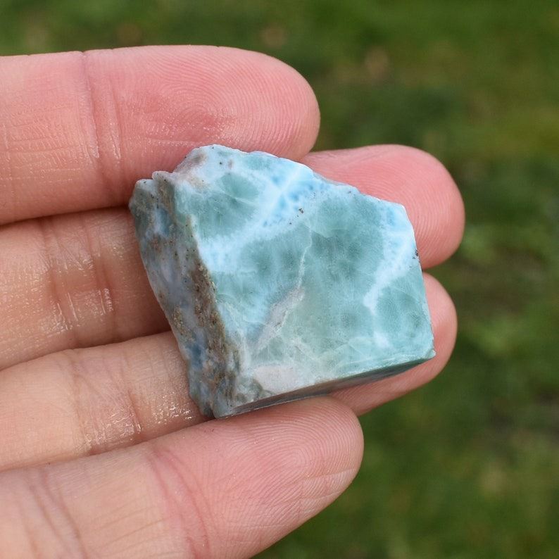 Larimar Dolphin Stone Freeform Raw Slab Slice - 18 grams - #014 - Image 2