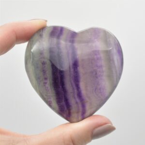 Rainbow Fluorite Crystal Heart - 6cm - 1 Count