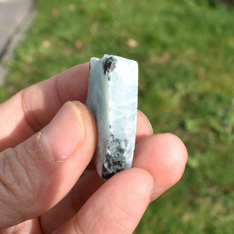 Larimar Dolphin Stone Freeform Raw Slab Slice - 14 grams - #09 - Image 3