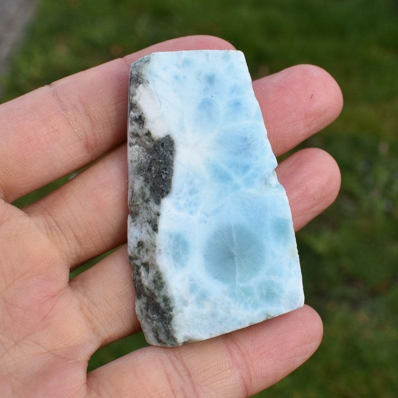 Larimar Dolphin Stone Freeform Raw Slab Slice - 44 grams - #016 - Image 2