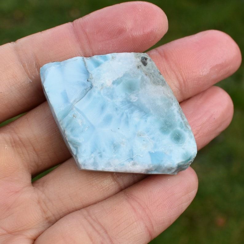 Larimar Dolphin Stone Freeform Raw Slab Slice - 23 grams - #017 - Image 2