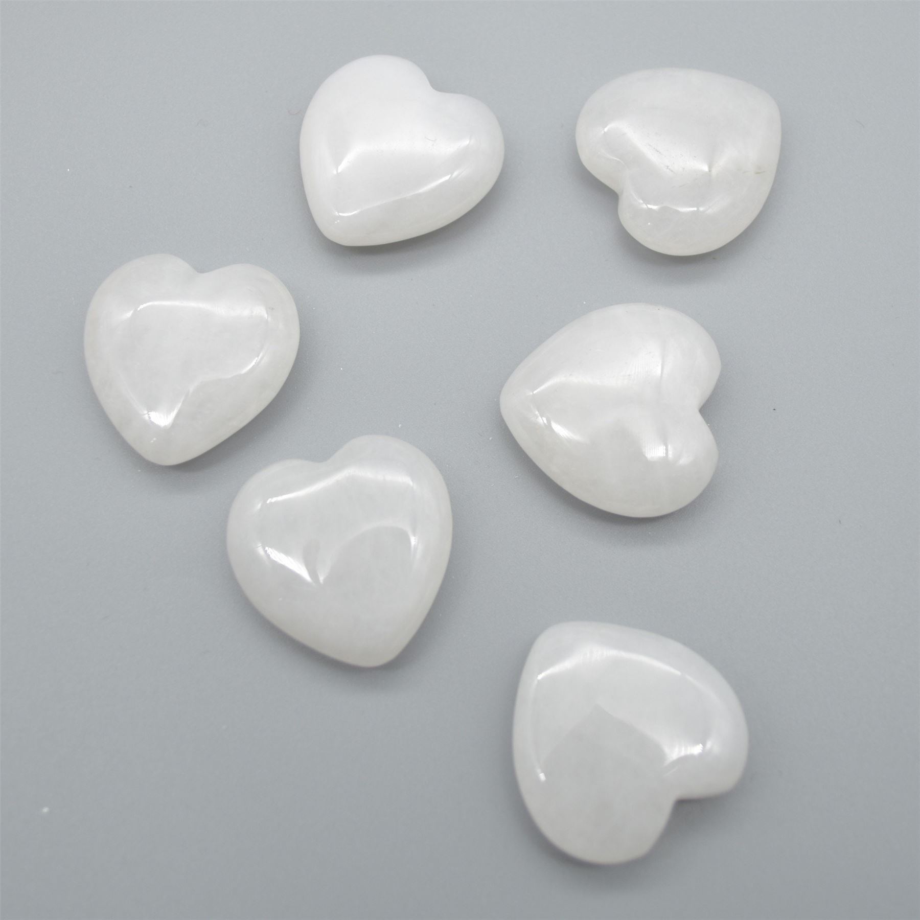 White Snow Jade Heart - 3cm - 1 Count - Image 2