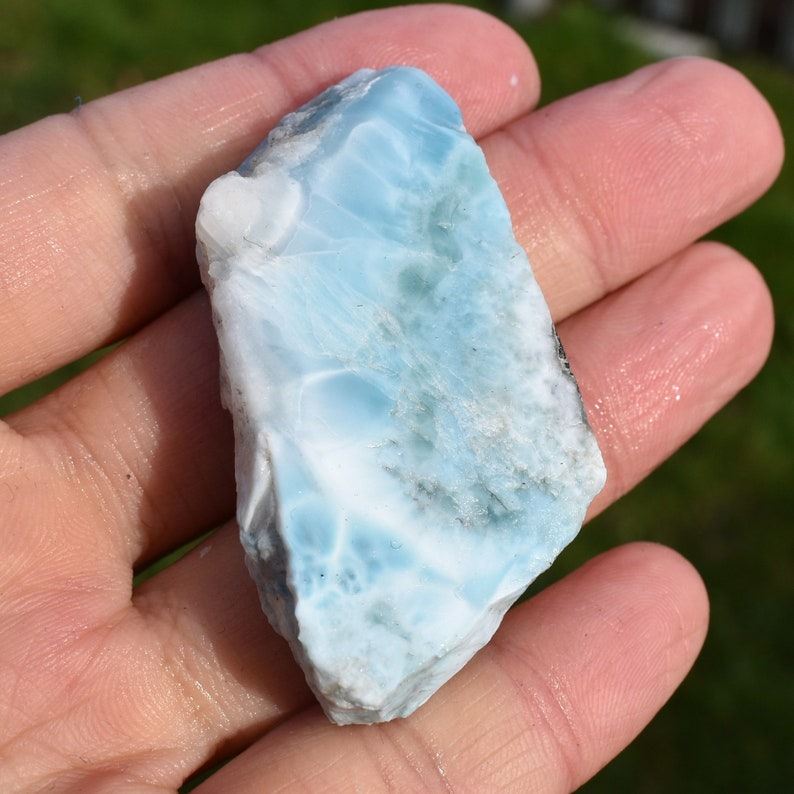 Larimar Dolphin Stone Freeform Raw Slab Slice - 32 grams - #038 - Image 2