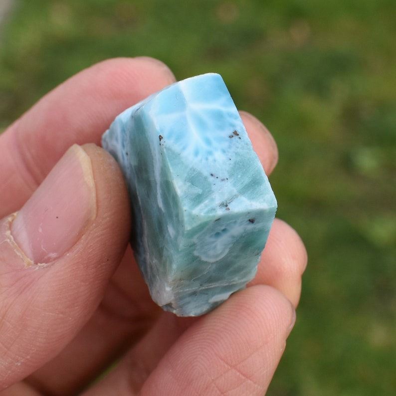 Larimar Dolphin Stone Freeform Raw Slab Slice - 18 grams - #014 - Image 3