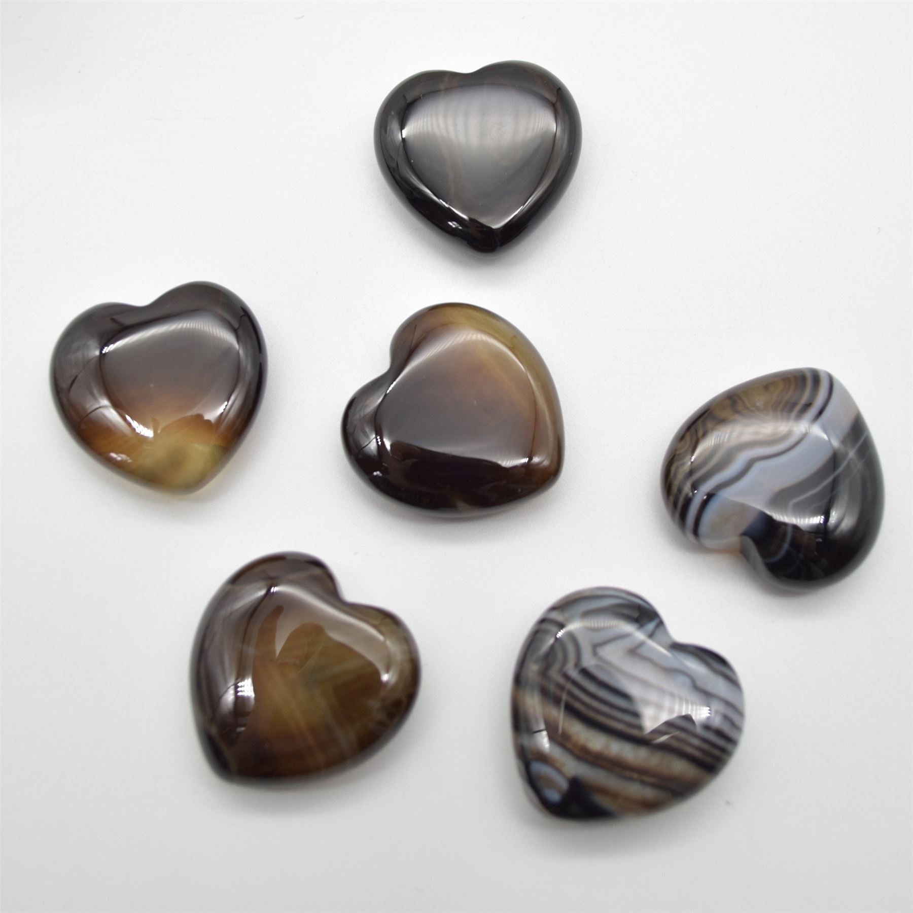 Black Banded Agate Heart - 3cm - 1 Count - Image 2