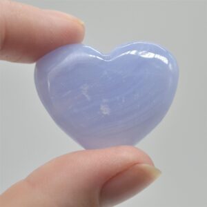 Blue Lace Agate Puffy Heart - 3cm - #09