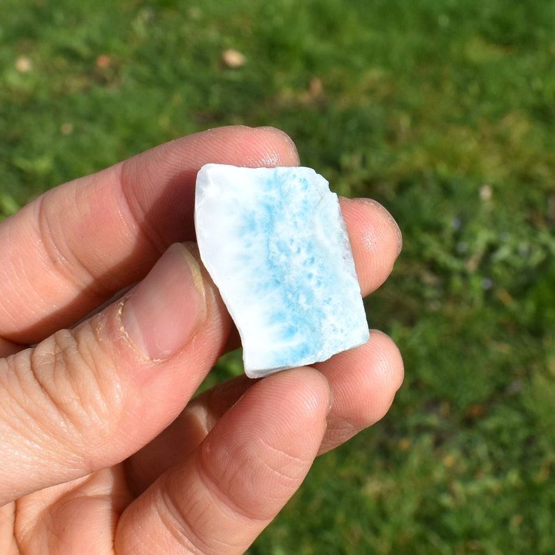 Larimar Dolphin Stone Freeform Raw Slab Slice - 10 grams - #07 - Image 2