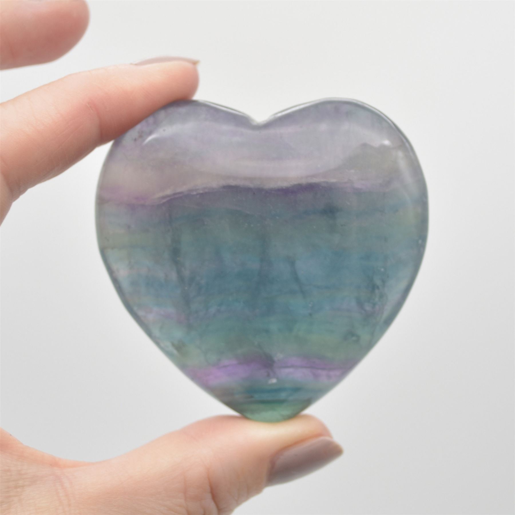 Rainbow Fluorite Crystal Heart - 6cm - 1 Count - Image 2