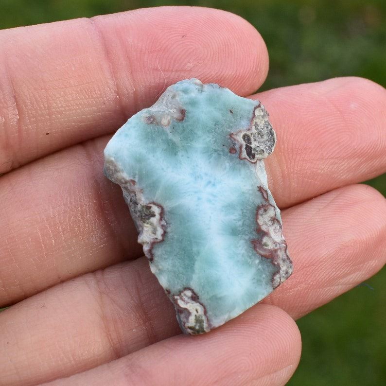 Larimar Dolphin Stone Freeform Raw Slab Slice - 12 grams - #036 - Image 2