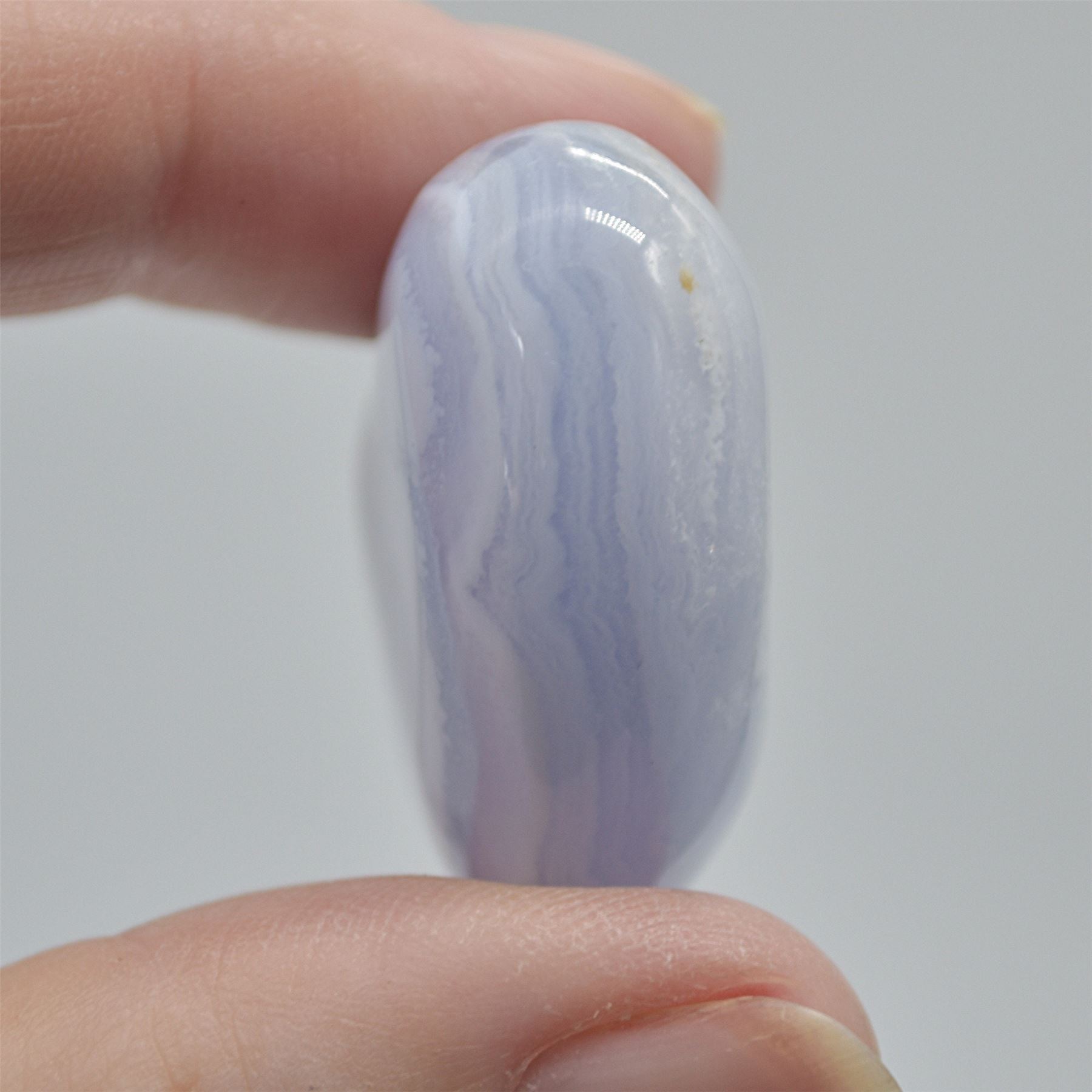 Blue Lace Agate Puffy Heart - 3cm - #03 - Image 3