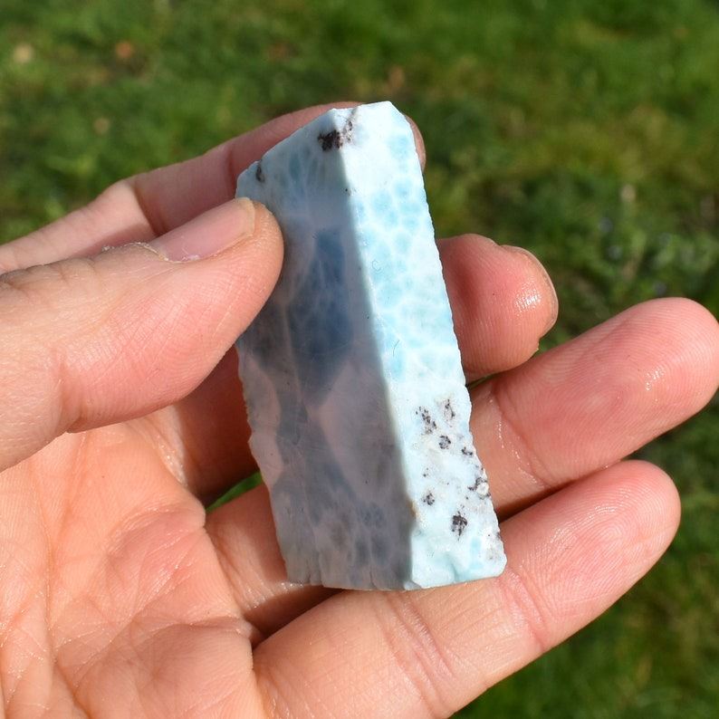Larimar Dolphin Stone Freeform Raw Slab Slice - 37 grams - #010 - Image 3