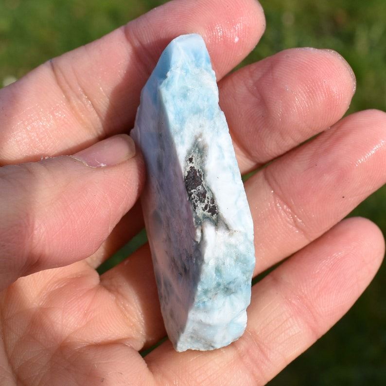 Larimar Dolphin Stone Freeform Raw Slab Slice - 32 grams - #038 - Image 3