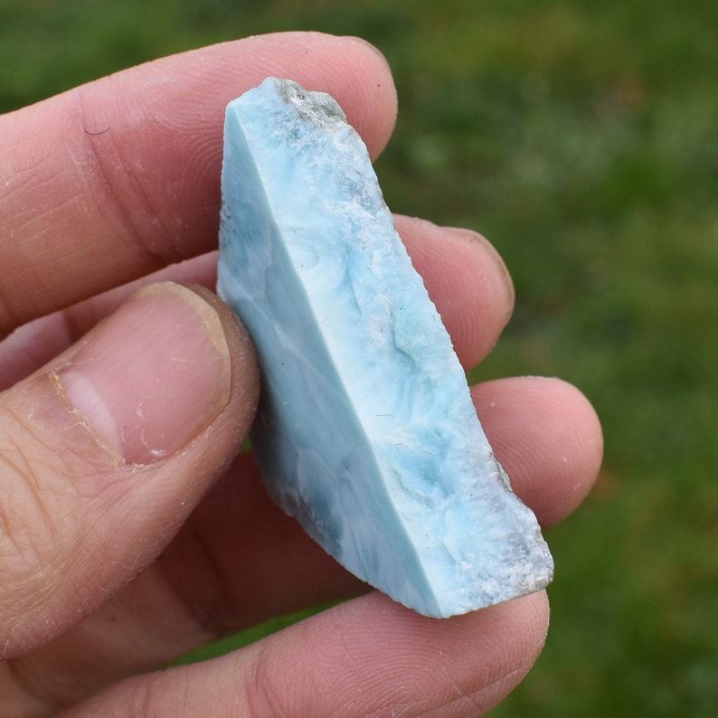 Larimar Dolphin Stone Freeform Raw Slab Slice - 18 grams - #029 - Image 3