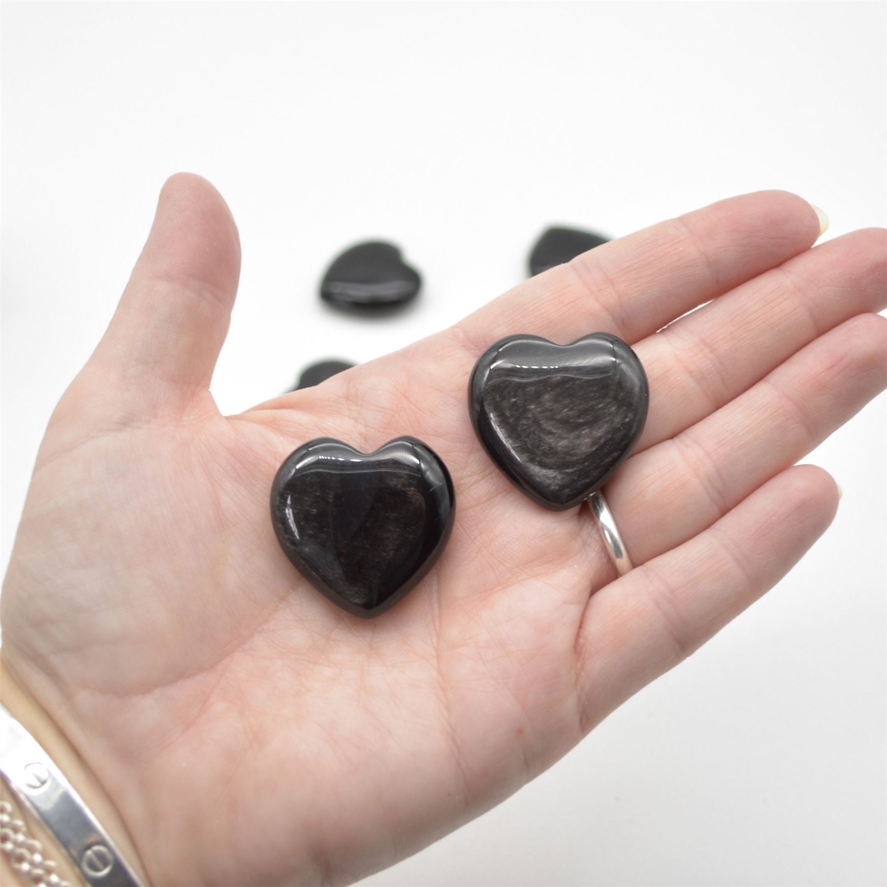 Silver Sheen Obsidian Heart - 3cm - 1 Count - Image 6
