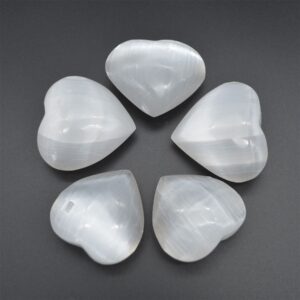 Selenite (Satin Spar)  Heart - 5cm - 6cm - 1 Count