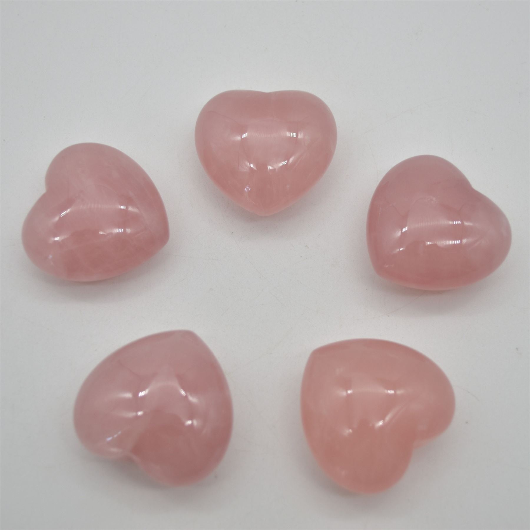 Rose Quartz Puffy Crystal Heart - 4cm - 1 Count - Image 2