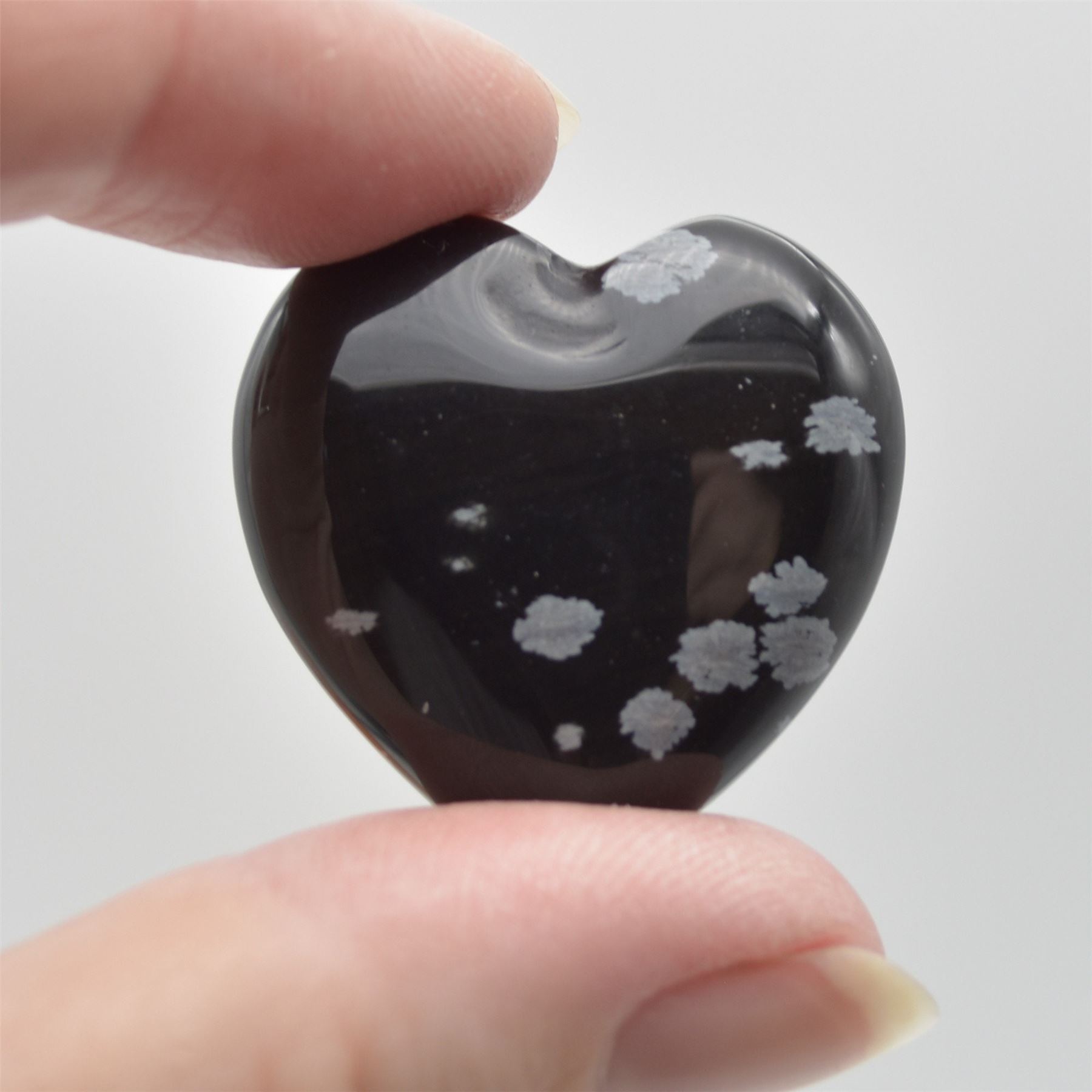 Snowflake Obsidian Heart - 3cm - 1 Count - Image 4