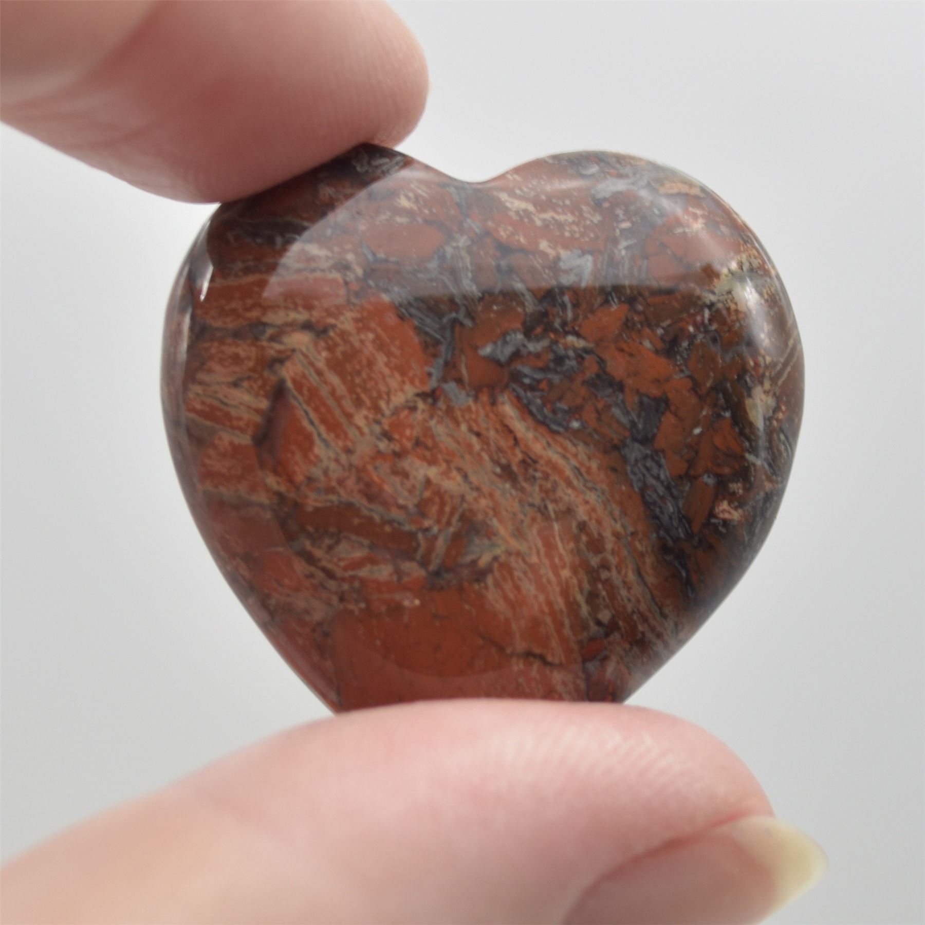 Poppy Jasper Heart - 3cm - 1 Count - Image 5