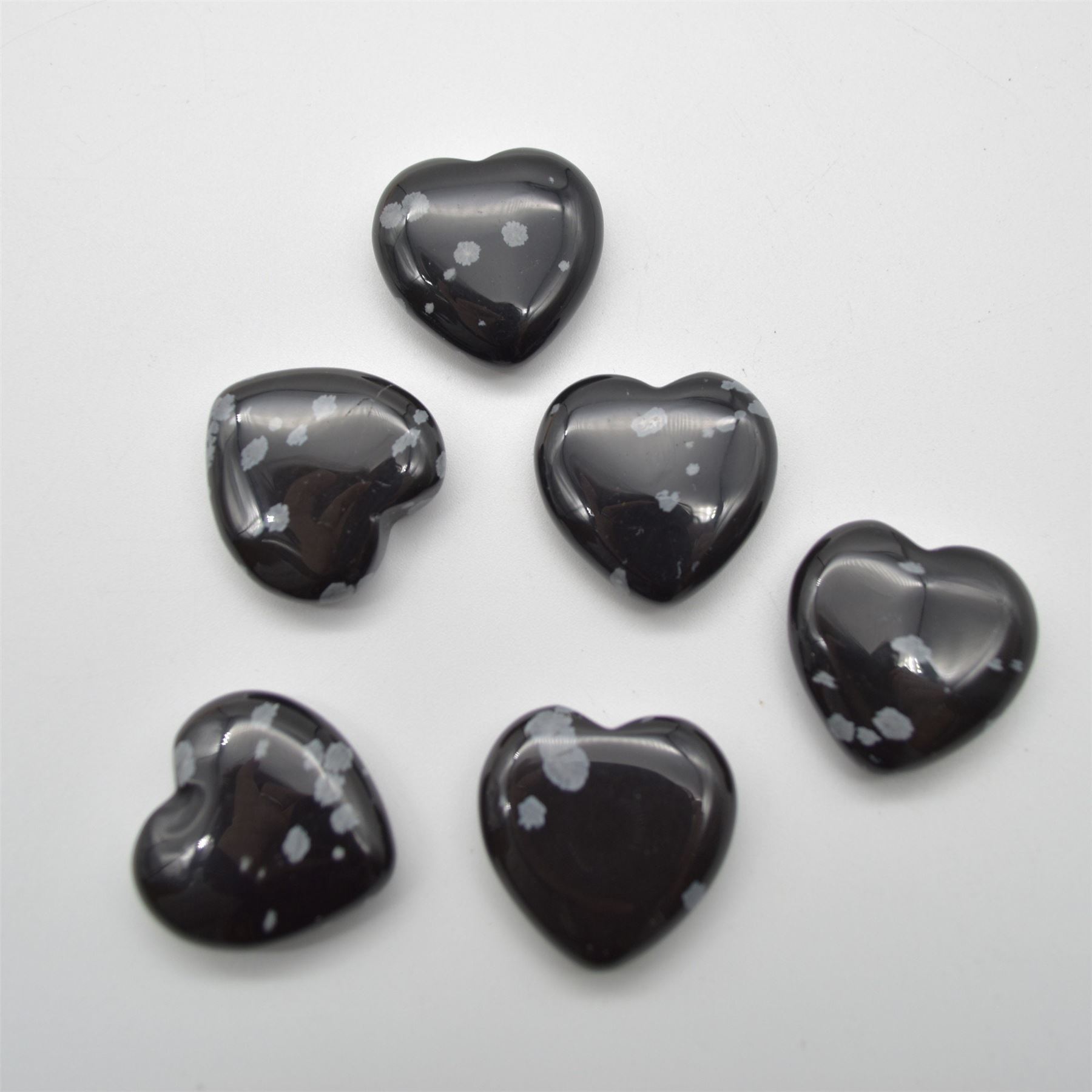 Snowflake Obsidian Heart - 3cm - 1 Count - Image 2