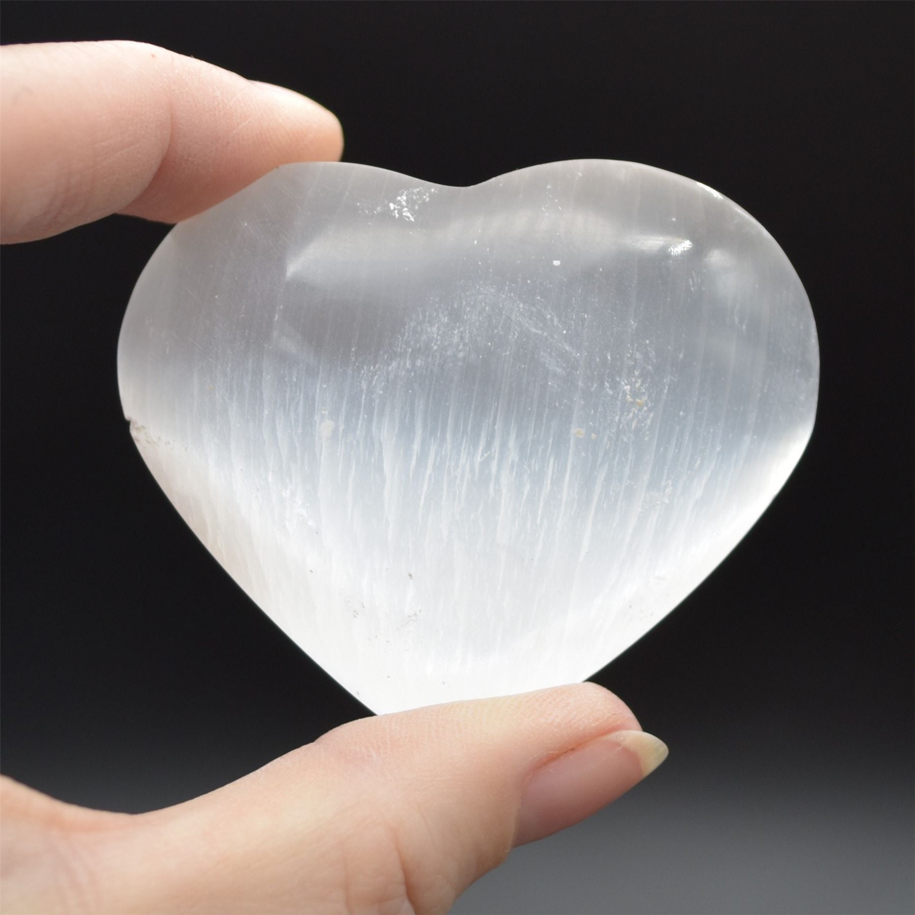 Selenite (Satin Spar) Heart - 5cm - 6cm - 1 Count - Image 4