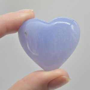 Blue Lace Agate Puffy Heart - 3.7cm - #05