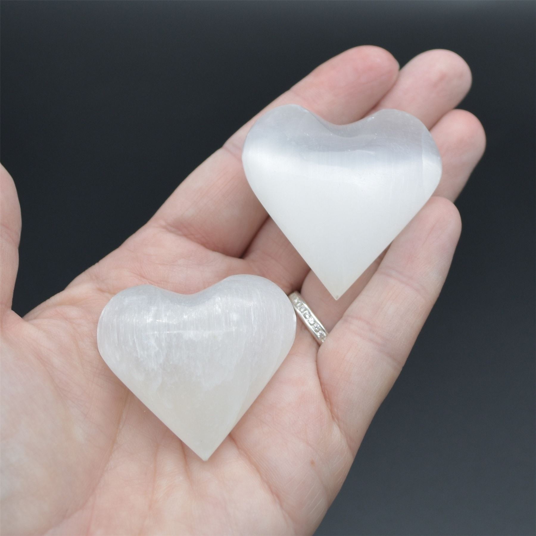 Selenite (Satin Spar) Puffy Heart - 4cm - 1 Count - Image 6